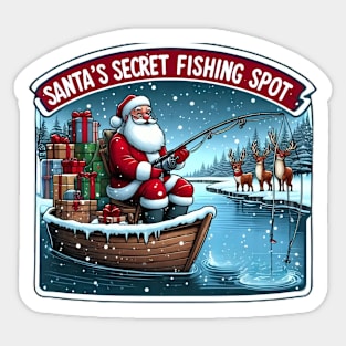 Fishing christmas santa Sticker